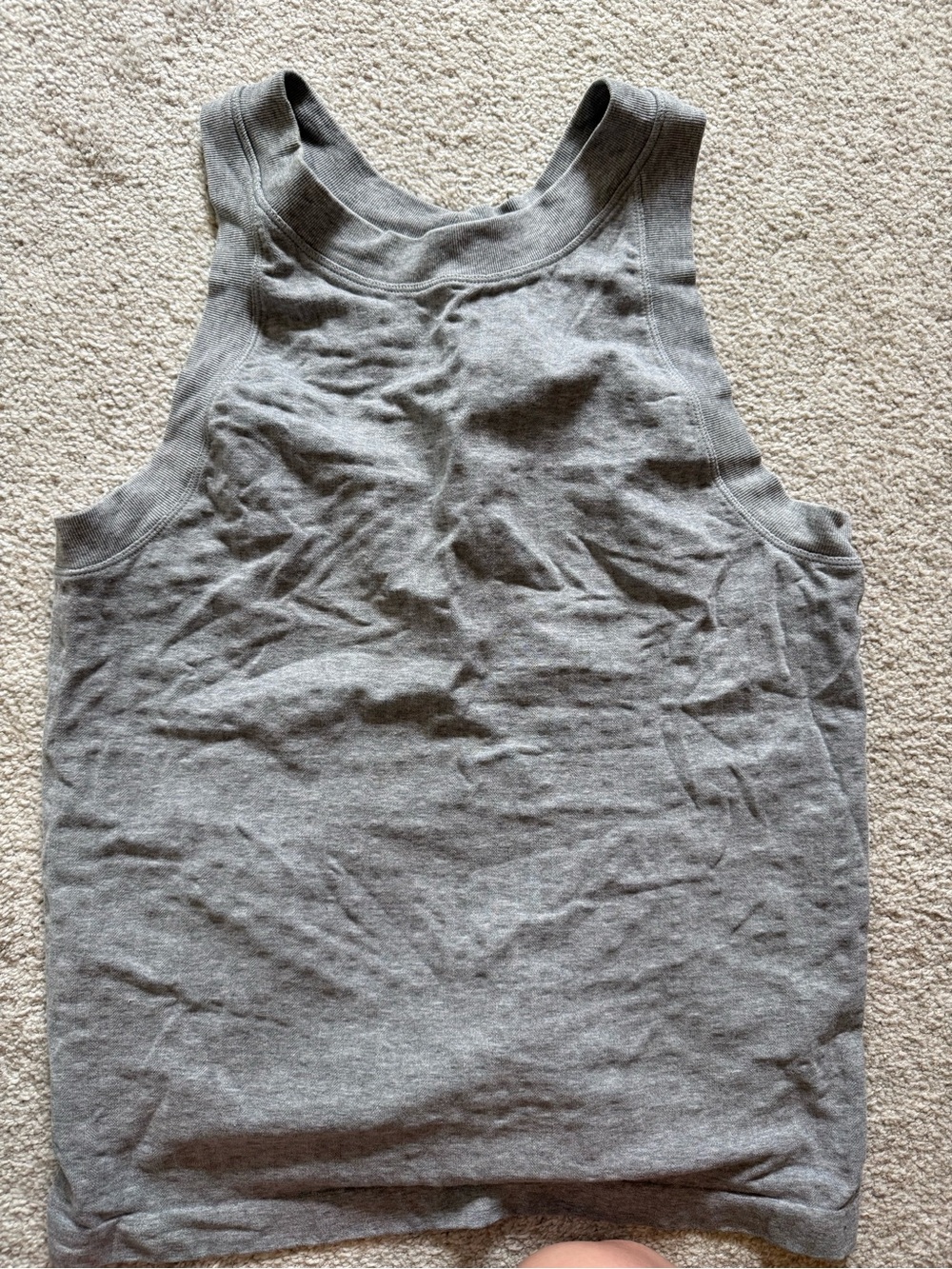 Athleta Gray Ribbed Tank Top